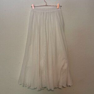White Long flowy Skirt With Elastic Band